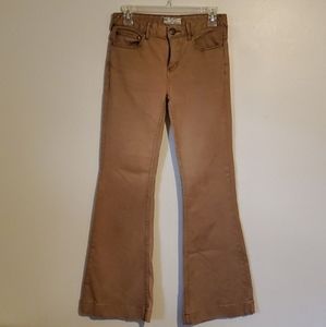 { FREE PEOPLE } tan flared pants jeans size 27